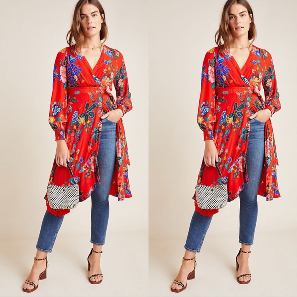 Anthropologie Boswell Midi Wrap Dress